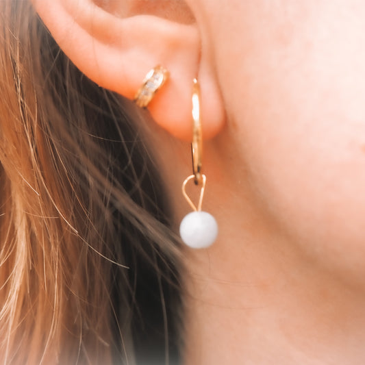 Aquamarine Hoops Earrings <br> Classic