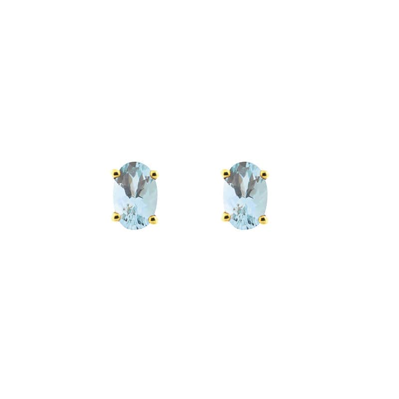 Aquamarine Earrings Studs (18 Gold)