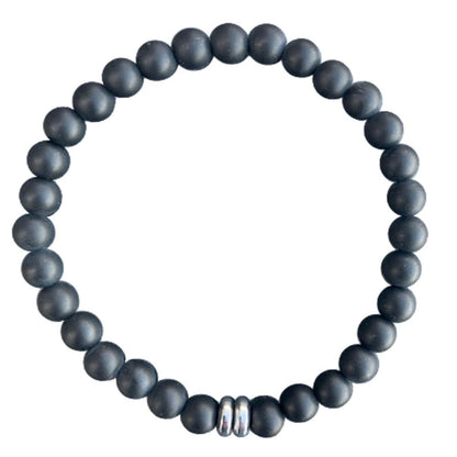 Black Onyx Bracelet Hematite Duo Disks