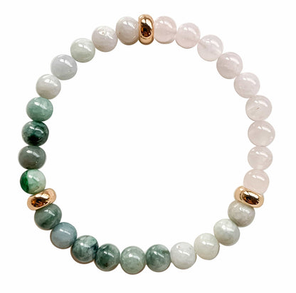 Love stone bracelet: Rose quartz Burma Jade