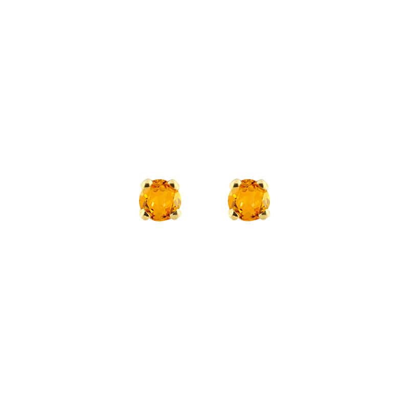 Citrines Stud Earrings Gold 18k 3mm | Mi Cielo London