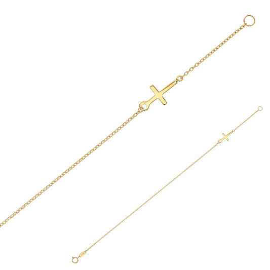 Fine Cross Bracelet (9k gold)