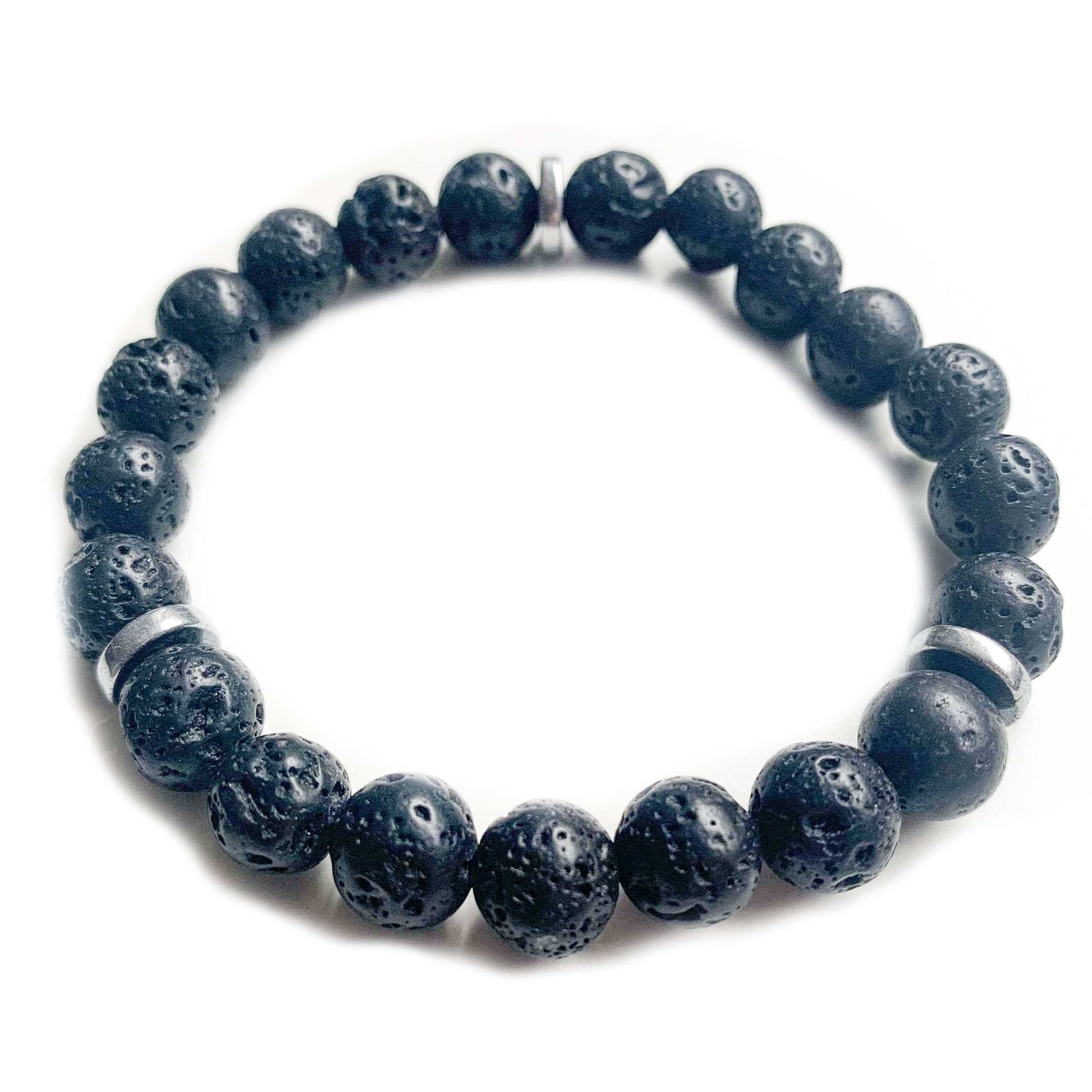 Darkside N2 Lava stone bracelet and hematite disks