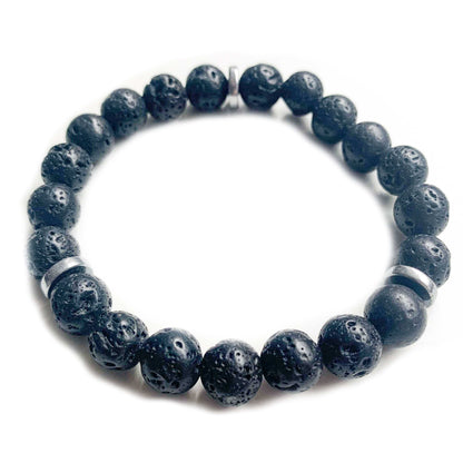Darkside N2 Lava stone bracelet and hematite disks