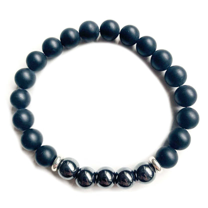 Darkside N3 Black onyx bracelet and Hematite
