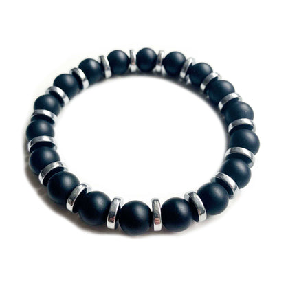 Darkside N5 <br> Black Onyx Bracelet and Hematite disks
