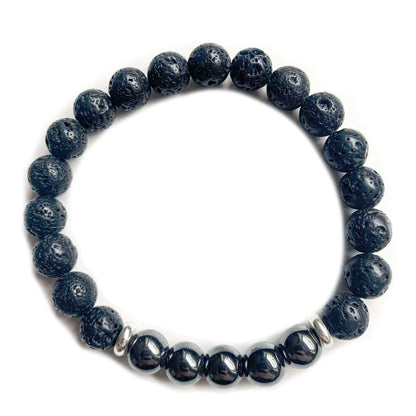 Darkside N6 Lava stone bracelet and hematite
