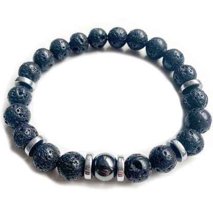 Darkside N7 Lava stone bracelet and hematite