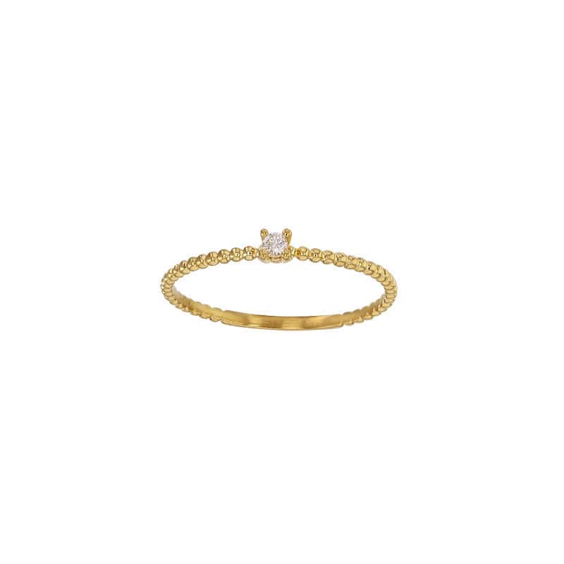 Diamond Solitaire Gold Ring Beads (18k Gold)
