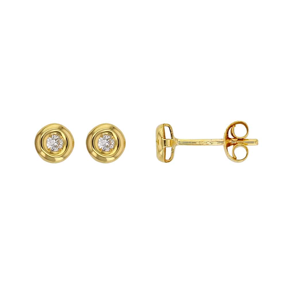 Diamond Bezel Stud Earrings (18k gold)