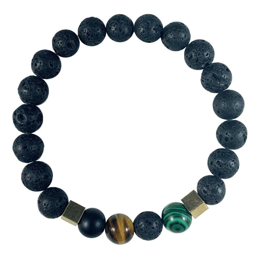 Lava Stone Bracelet Malachite
