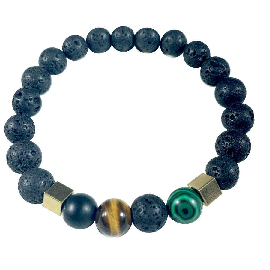 Lava Stone Bracelet Malachite