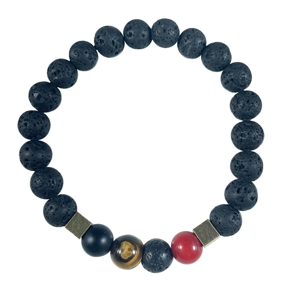 Lava Stone Bracelet Red Coral