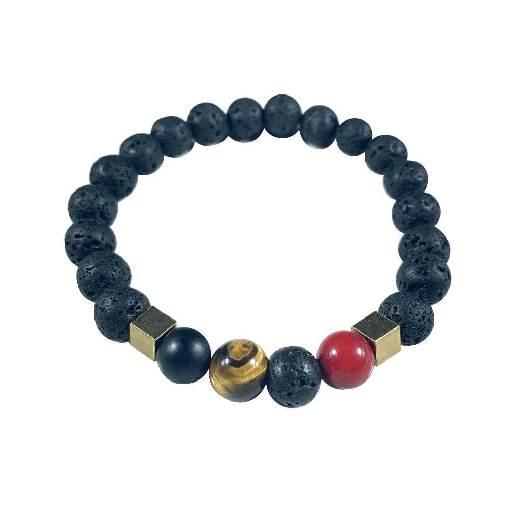 Lava Stone Bracelet Red Coral