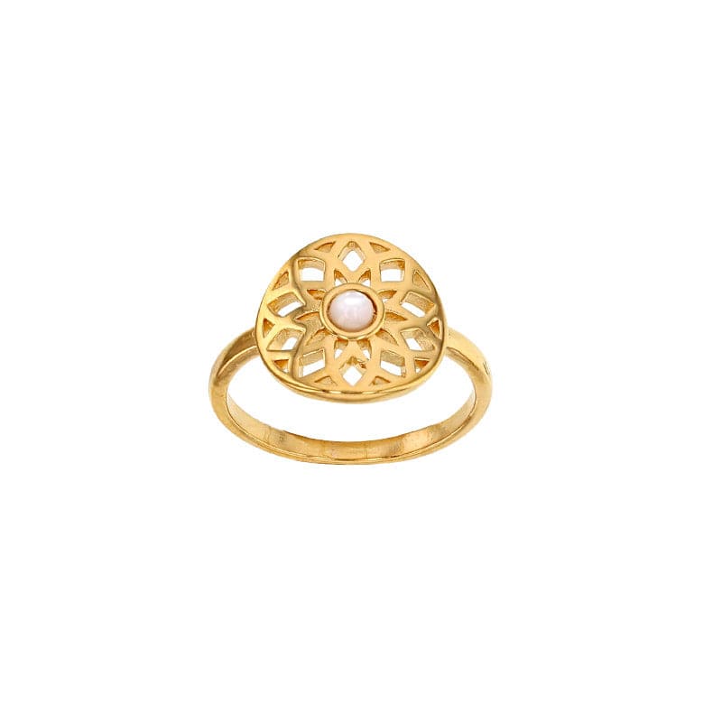FALI Fine Gold Plated Ring <br> Pearl