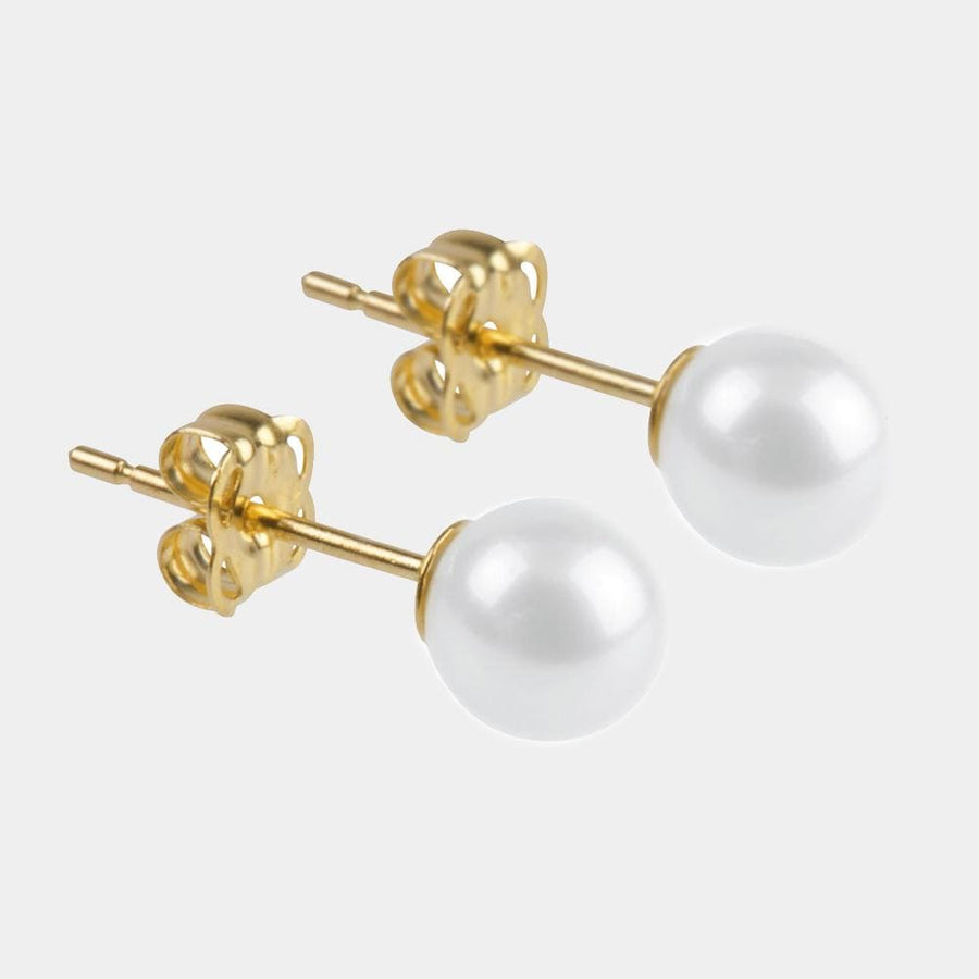 Fine White Pearl earrings 9k gold