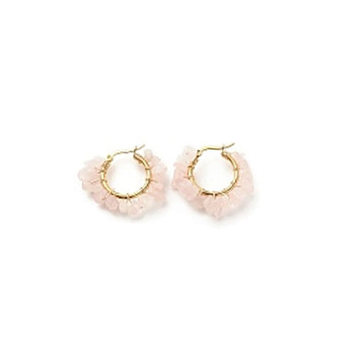Flower Earrings Rose Quartz | Mi Cielo London