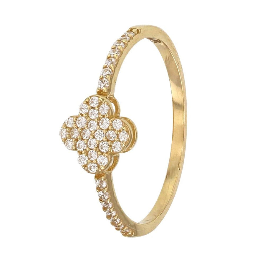 Flower Gold Ring cz (9k Gold)