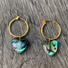Abalone Heart Hoops Earrings
