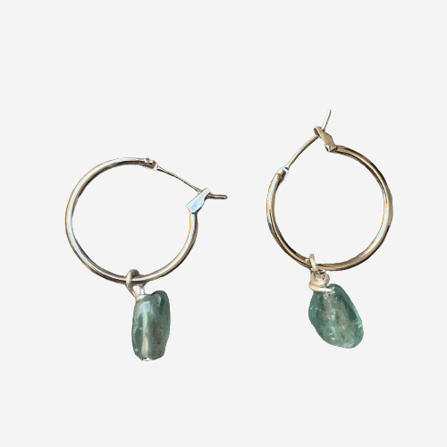 Apatite Silver Hoops | Mi Cielo London