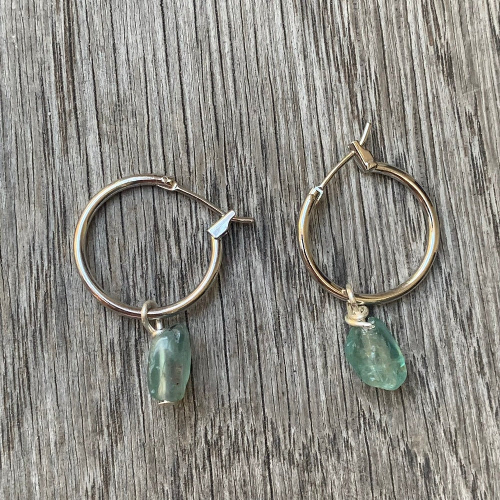 Apatite Silver Hoops | Mi Cielo London