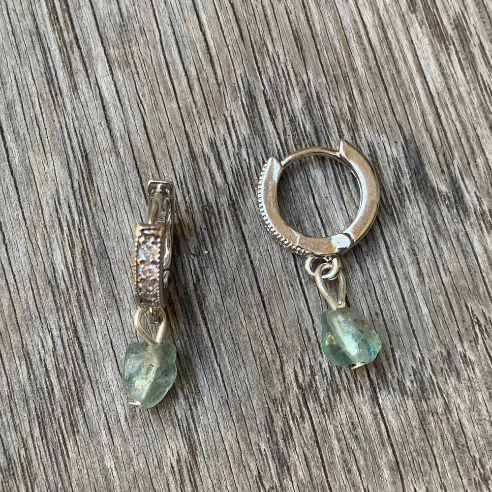 Apatite Silver Huggie | Mi Cielo London