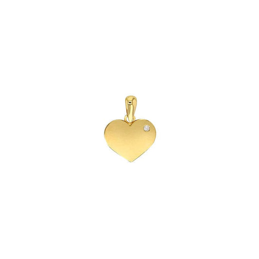Heart Gold Pendant cz (9K Gold)
