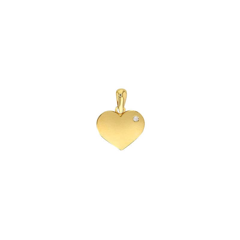 Heart Gold Pendant cz (9K Gold)