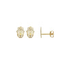 Fine Hamsa Stud Earrings 9k Gold