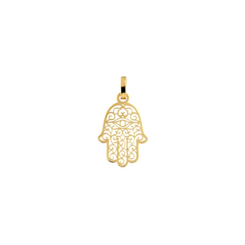 Gold Hamsa Pendant (9K Gold)