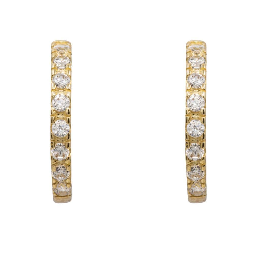 Eden Gold Hoop Earrings with Zirconia 9K Gold