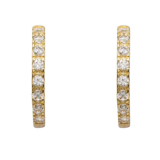 Eden Gold Hoop Earrings with Zirconia 9K Gold