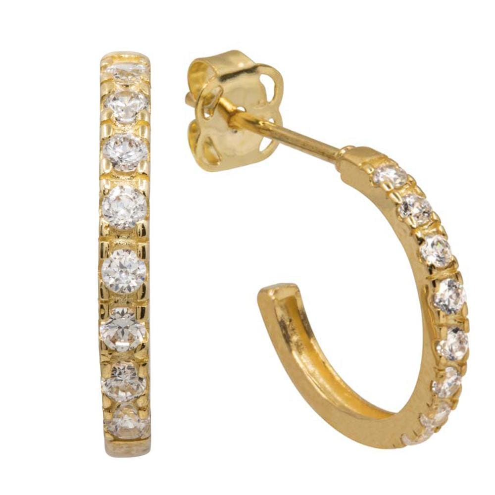 Eden Gold Hoop Earrings with Zirconia 9K Gold