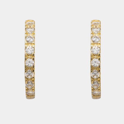 Gold Hoop Earrings with Zirconia (9K Gold) <br> Eden