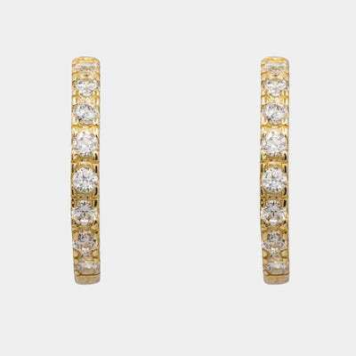 Gold Hoop Earrings with Zirconia (9K Gold) <br> Eden
