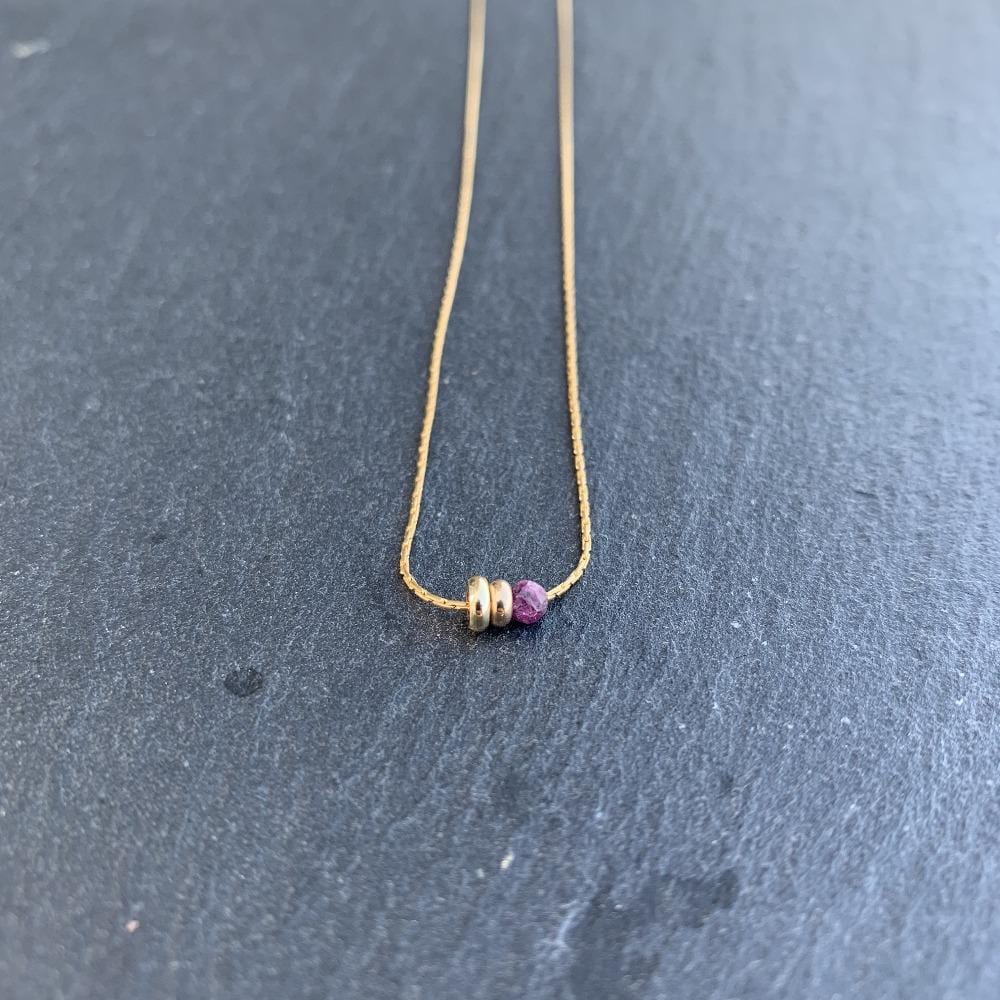 Gold Ruby Duo Disks necklace