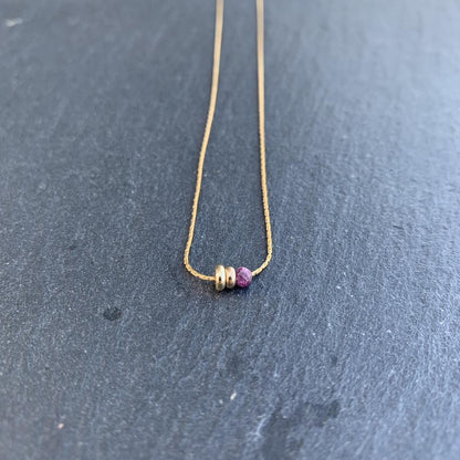 Gold Ruby Duo Disks necklace