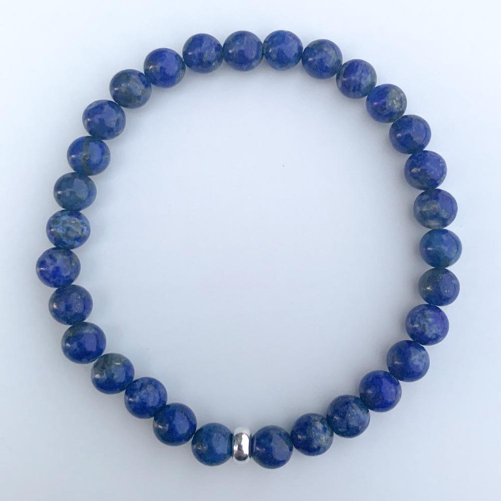 Lapis Lazuli Bracelet Silver Disk