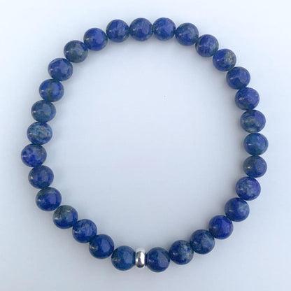 Lapis Lazuli Bracelet Silver Disk