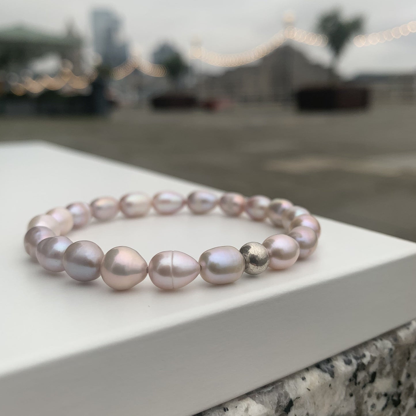 Bracelet pearl and sterling silver