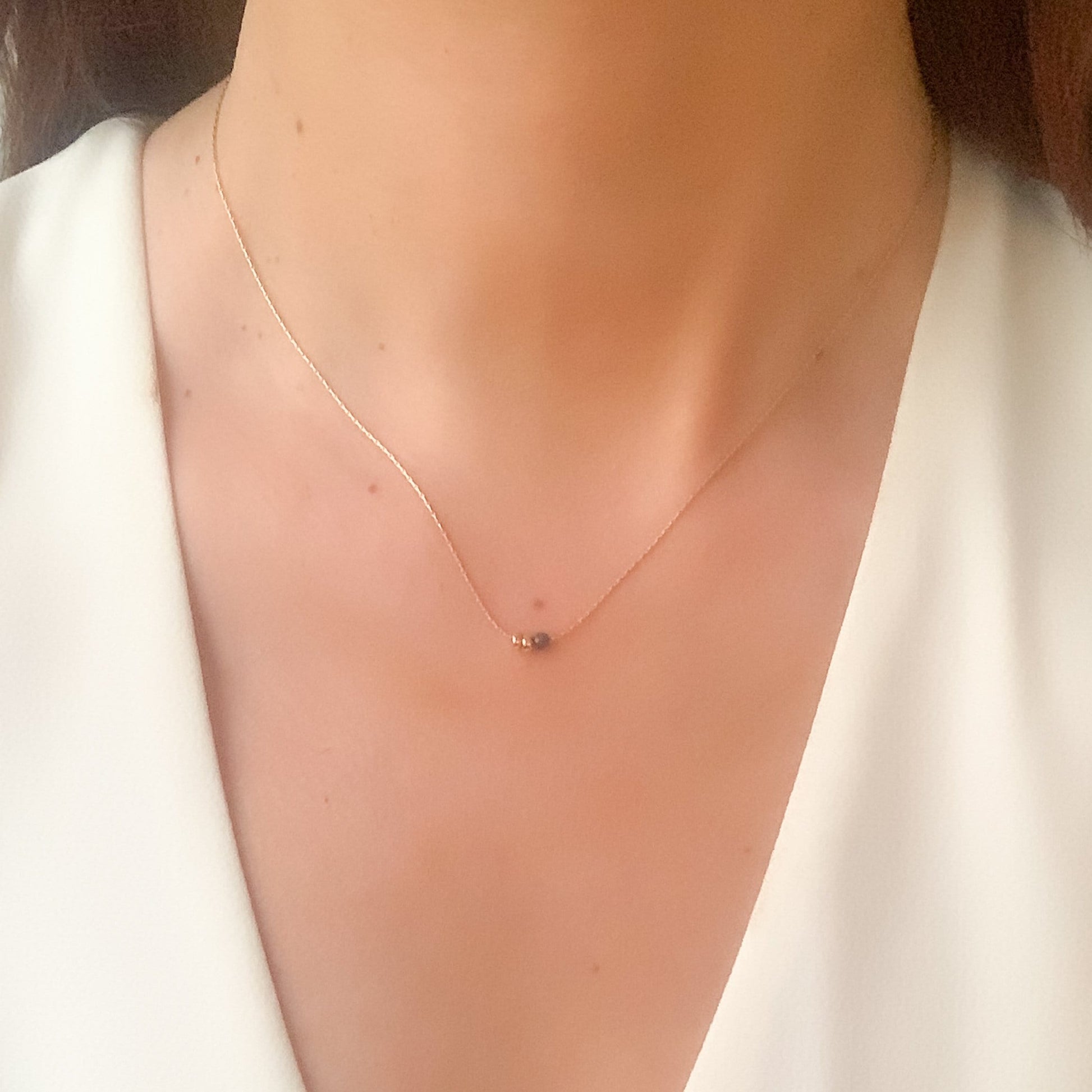 Gold Ruby Duo Disks necklace