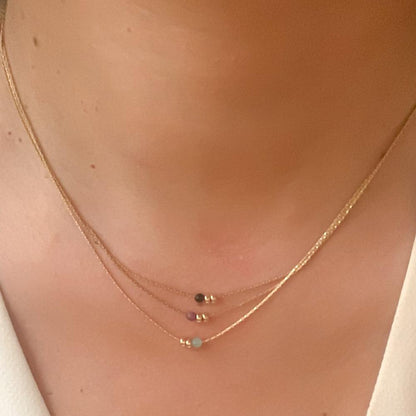Gold Ruby Necklace <br> Duo Disks