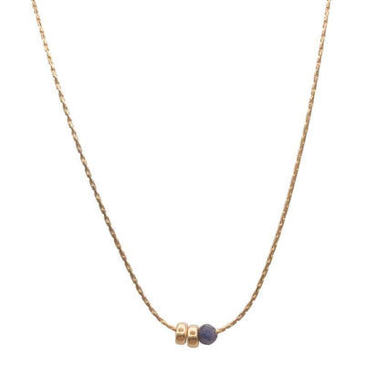 Gold Sapphire necklace Duo Disks