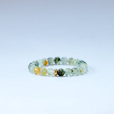 Prehnite Bracelet Gold 8mm