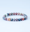 Bohemian bracelet <br> Sesame Jasper Bracelet Gold 6mm