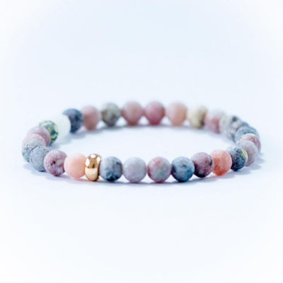 Bohemian bracelet <br> Sesame Jasper Bracelet Gold 6mm