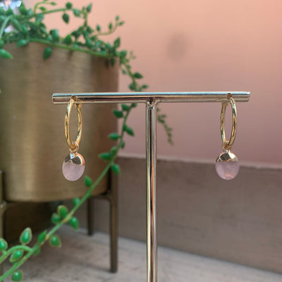 Rose quartz Earrings (Gold Plated 18k)