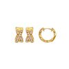 JINA Fine Gold Plated Earrings <br> Cross creoles cz