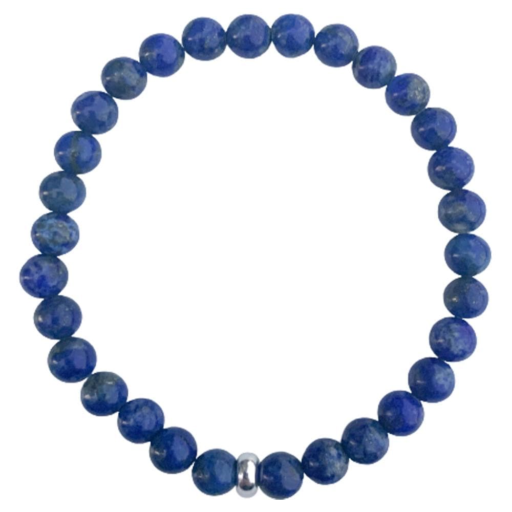 Lapis Lazuli Bracelet Silver Disk 6mm
