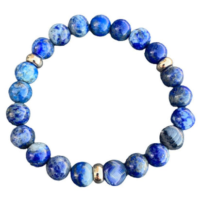Lapis Lazuli Bracelet Gold Disks
